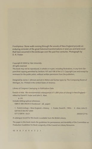 Forests in time: the environmental consequences of 1,000 years of change in New England