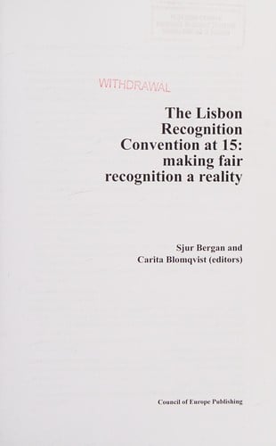 The Lisbon Recognition Convention at 15: making fair recognition a reality