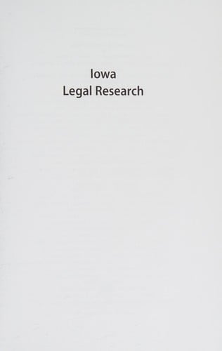 Iowa Legal Research