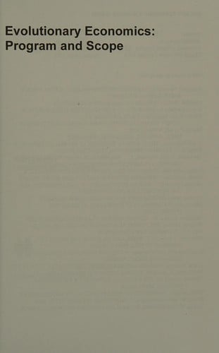 Evolutionary economics: program and scope