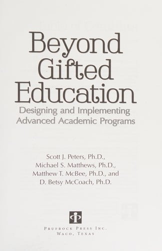 Beyond Gifted Identification: Designing and Implementing Advanced Academic Programs