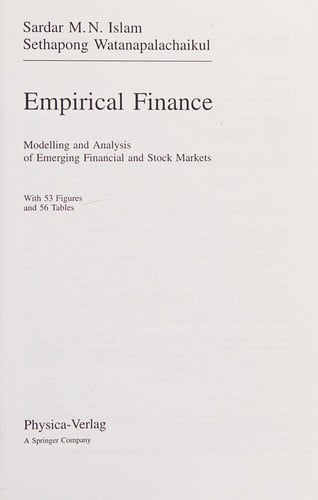 Empirical finance: modelling and analysis of emerging financial and stock markets