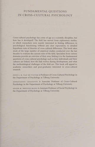 Fundamental questions in cross-cultural psychology