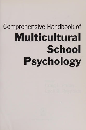 Comprehensive handbook of multicultural school psychology