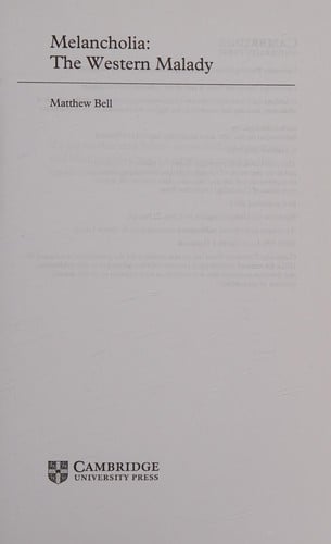 Melancholia: The Western Malady