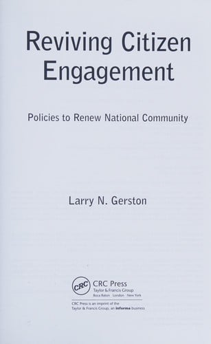 Reviving Citizen Engagement: Policies to Renew National Community