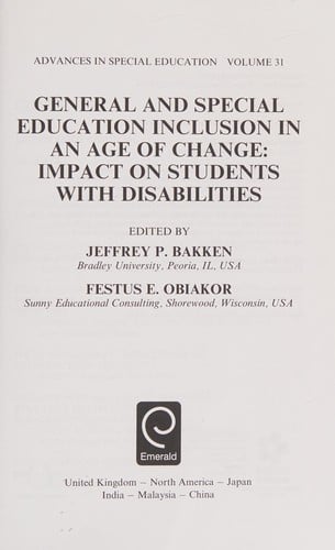 General and Special Education Inclusion in an Age of Change: Impact on Students with Disabilities