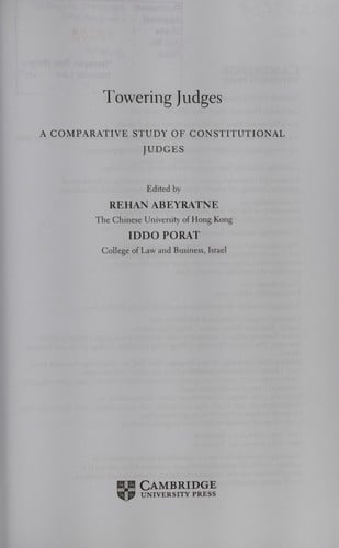 Towering Judges: A Comparative Study of Constitutional Judges