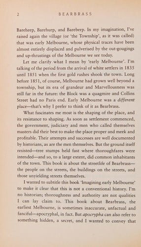 Bearbrass: imagining early Melbourne