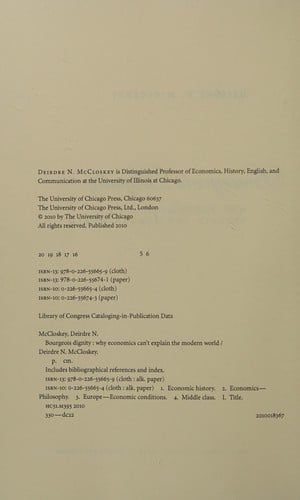 Bourgeois Dignity: Why Economics Can't Explain the Modern World