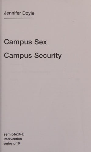 Campus Sex, Campus Security