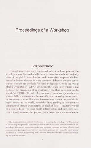 Cancer Care in Low-Resource Areas : Cancer Treatment, Palliative Care, and Survivorship Care: Proceedings of a Workshop