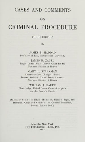 Cases and comments on criminal procedure