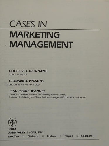 Cases in marketing management