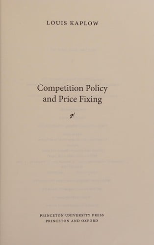Competition Policy and Price Fixing