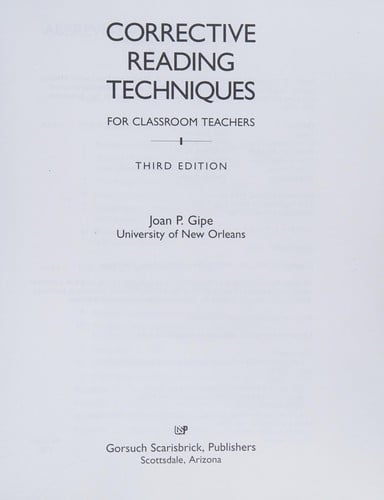 Corrective reading techniques for classroom teachers