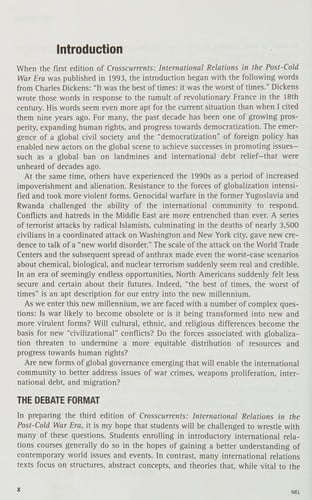 Crosscurrents: international relations in the post-cold war era