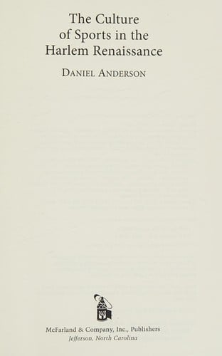 Culture of Sports in the Harlem Renaissance