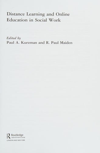 Distance Learning and Online Education in Social Work