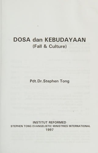 Dosa dan kebudayaan =: Fall & culture