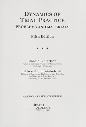 Dynamics of Trial Practice, Problems and Materials