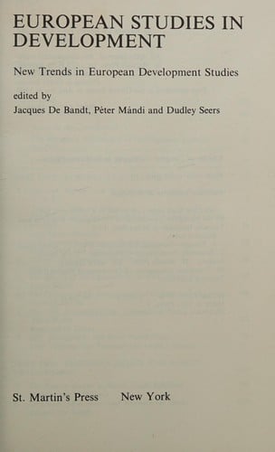 European studies in development: new trends in European development studies