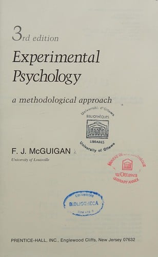 Experimental psychology: a methodological approach
