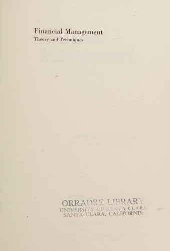 Financial management: theory and techniques