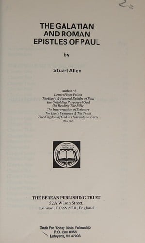 The Galatian and Roman Epistles of Paul