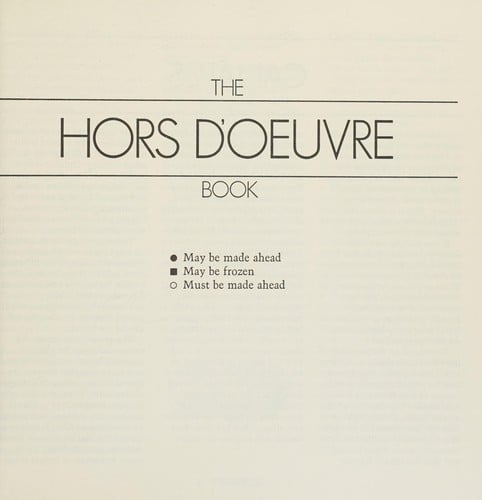 The hors d'oeuvre book