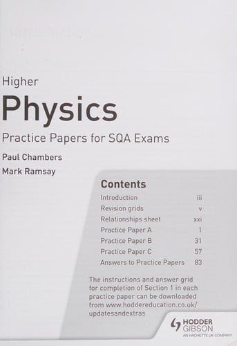 Higher Physics: Practice Papers for SQA Exams