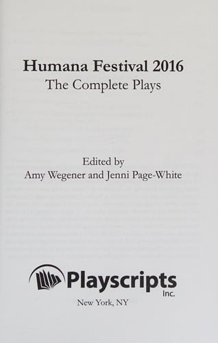 Humana Festival 2016: The Complete Plays