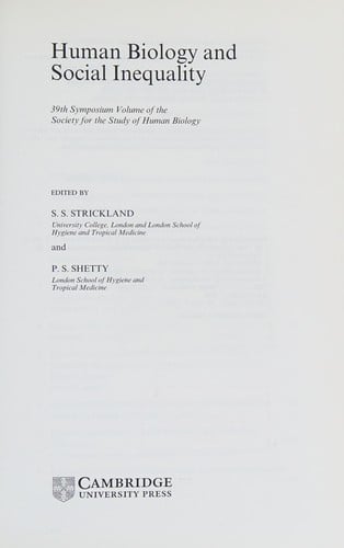 Human Biology and Social Inequality
