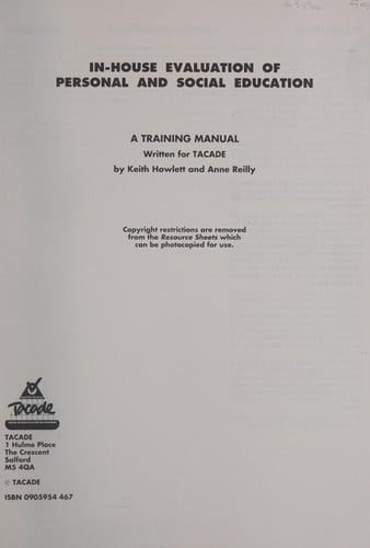 In-house evaluation of personal and social education