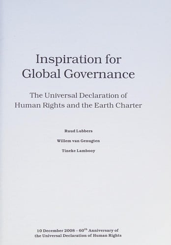 Inspiration for global governance: the Universal Declaration of Human Rights and the Earth Charter