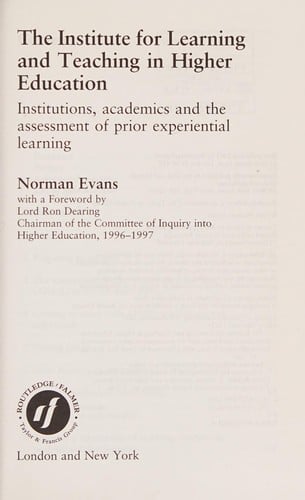 The Institute for Learning and Teaching in Higher Education: institutions, academics, and the assessment of prior experiential learning