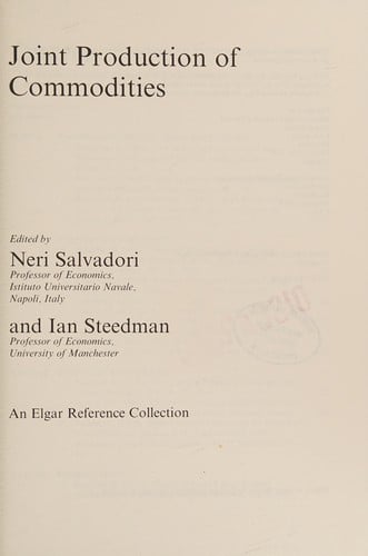 Joint production of commodities