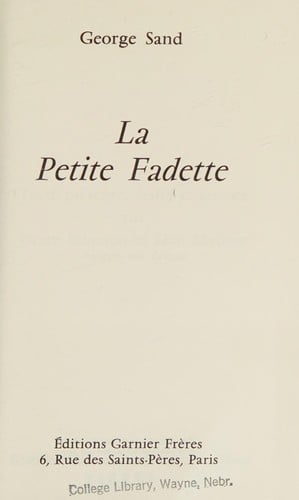 La Petite Fadette by Sand