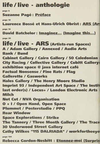 Life live: la scène artistique au Royaume-Uni en 1996 de nouvelles aventures.
