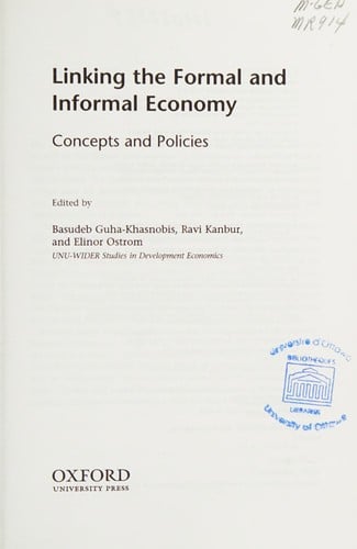 Linking the formal and informal economy: concepts and policies