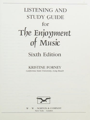 Listening and study guide for The enjoyment of music