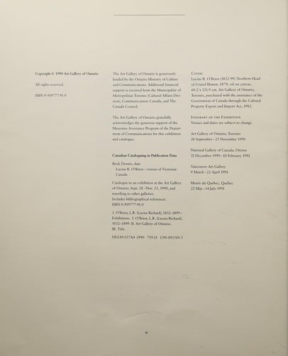 Lucius R. O'Brien: visions of Victorian Canada