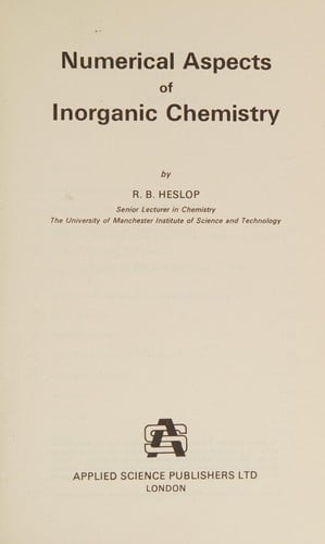 Numerical aspects of inorganic chemistry