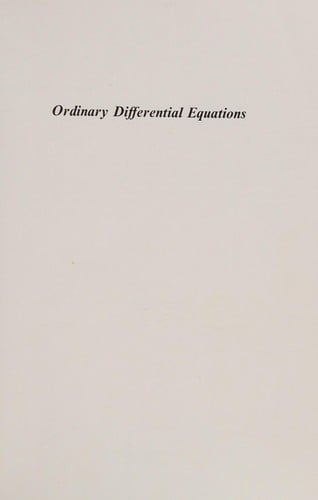 Ordinary differential equations