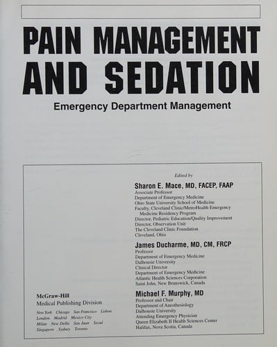 Pain management and sedation: emergency department management