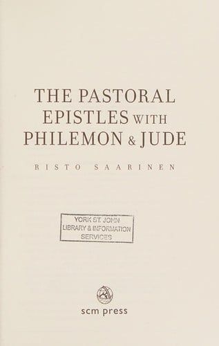 Scm Theological Commentary: The Pastoral Epistles with Philemon and Jude