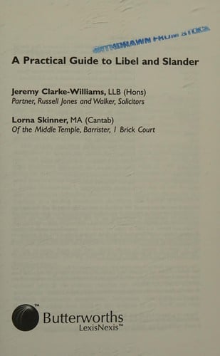 A practical guide to libel and slander