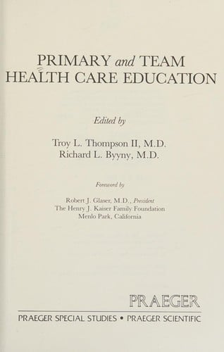 Primary and team health care education