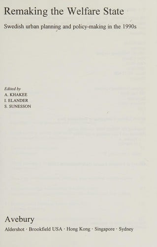 Remaking the welfare state: Swedish urban planning and policy-making in the 1990s