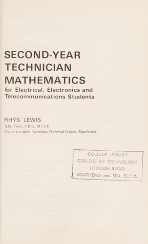 Second Year Technician Mathematics for Electrical, Electronics and Telecommunications Students